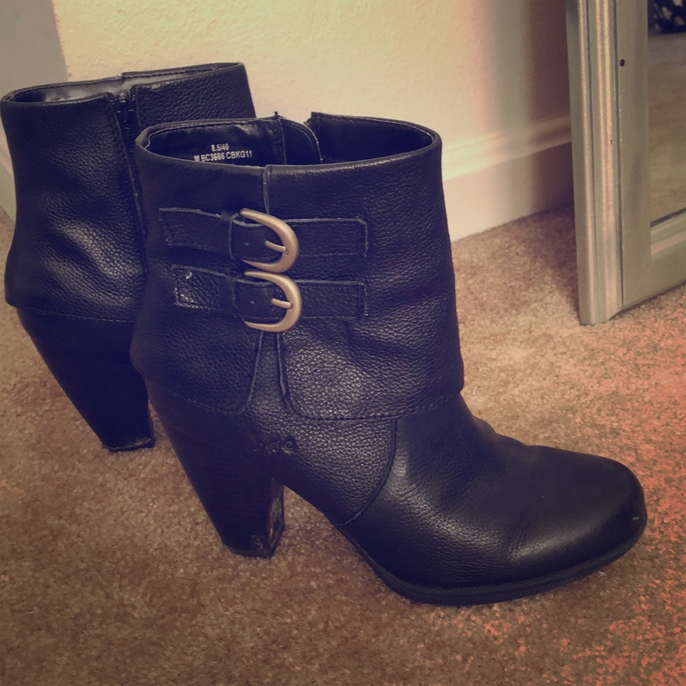 B.O.C leather black ankle woman’s Boots Heels 8.5